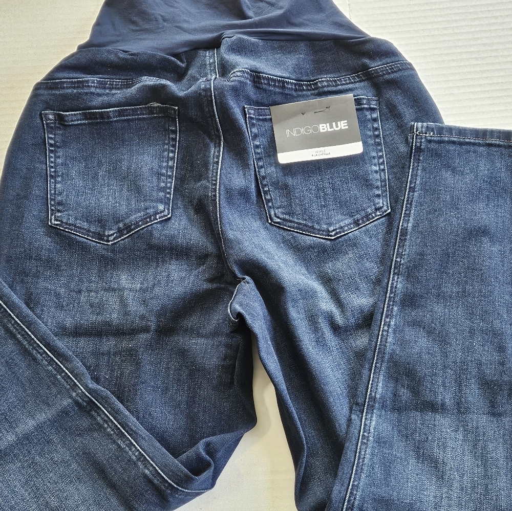 Indigo Blue Ankle Maternity Jeans